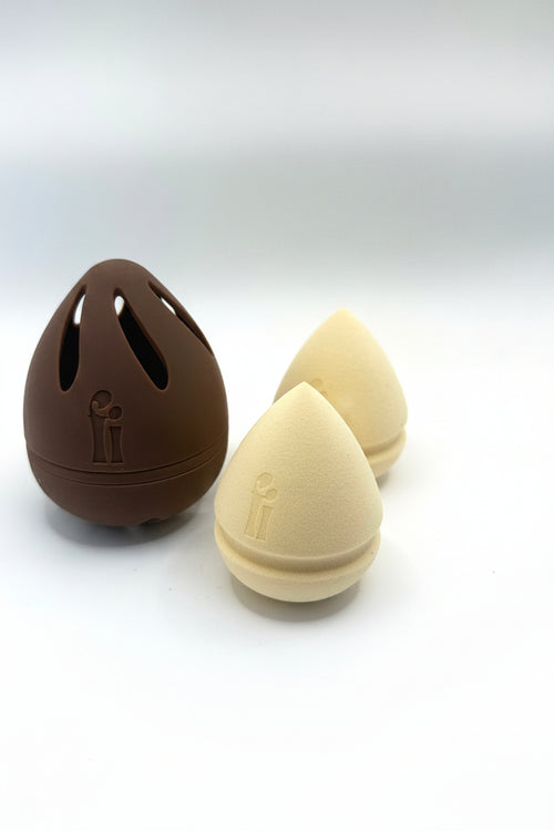 Support beauty blender avec deux éponges